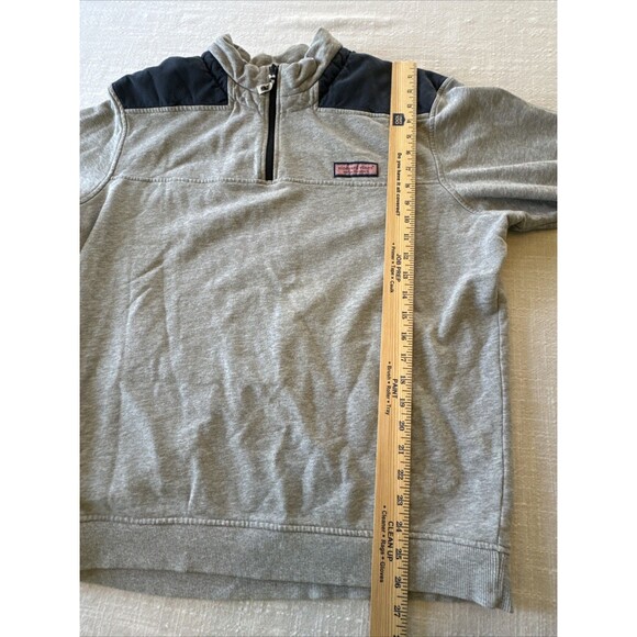 Vineyard Vines Collegiate Quarter Zip Gray With Navy Sweatshirt Men's Size Large - Picture 7 of 9
